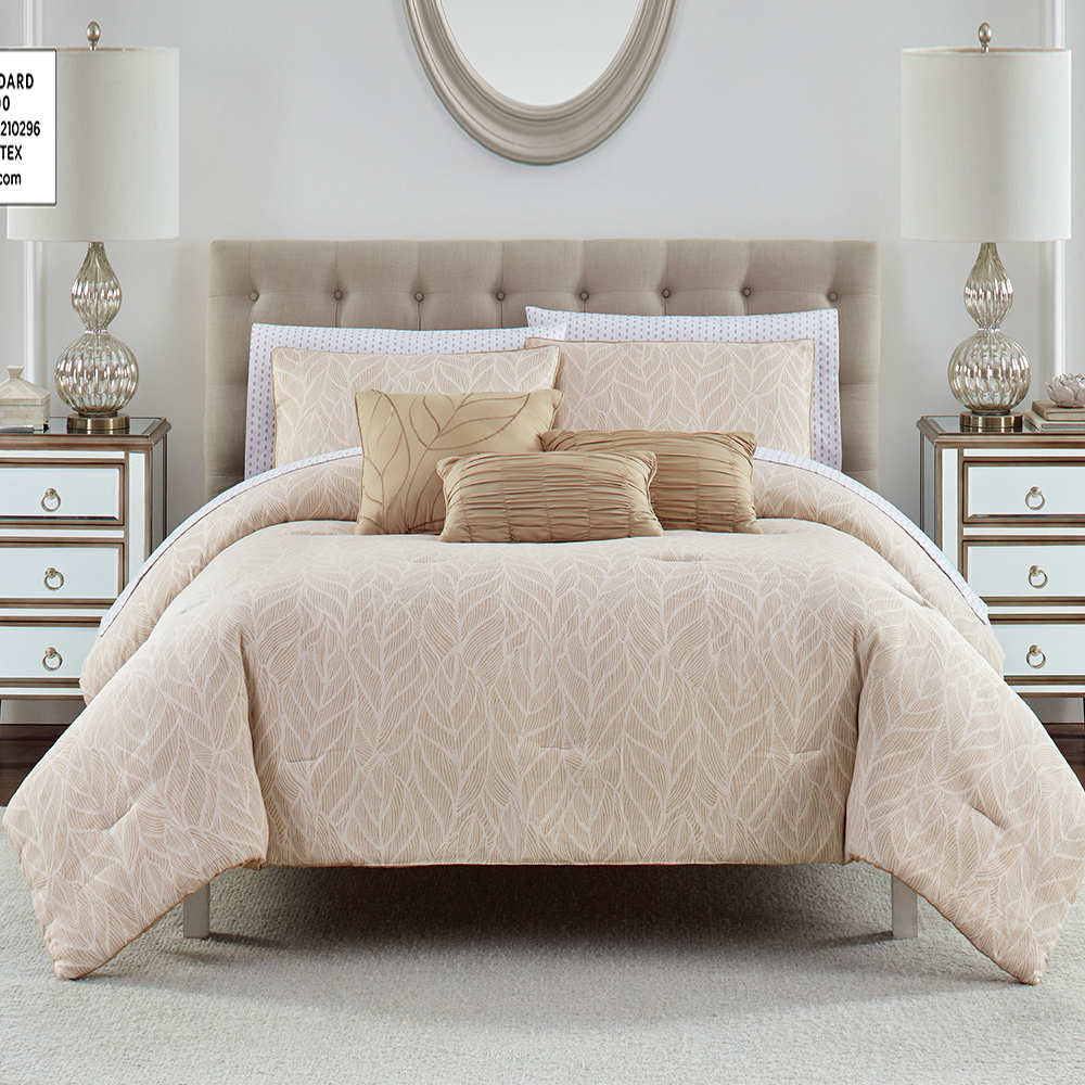 99.99% โพลีเอสเตอร์ Jacquard Dyed Dyed Comporter ชุด 6 ชิ้นชุด